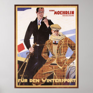 Georg Moehrlin Winter Sports Mode Clothing Bära Poster