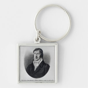 Georg Wilhelm Friedrich Hegel Fyrkantig Silverfärgad Nyckelring