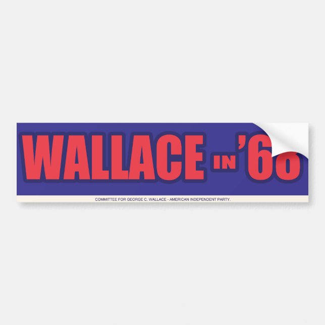 George 1968 Wallace "Wallace i 68" bildekal (Framsidan)