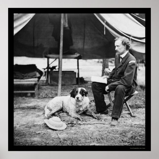 George A. Custer & Hund vid Peninsulan, VA 1862 Poster (Framsidan)