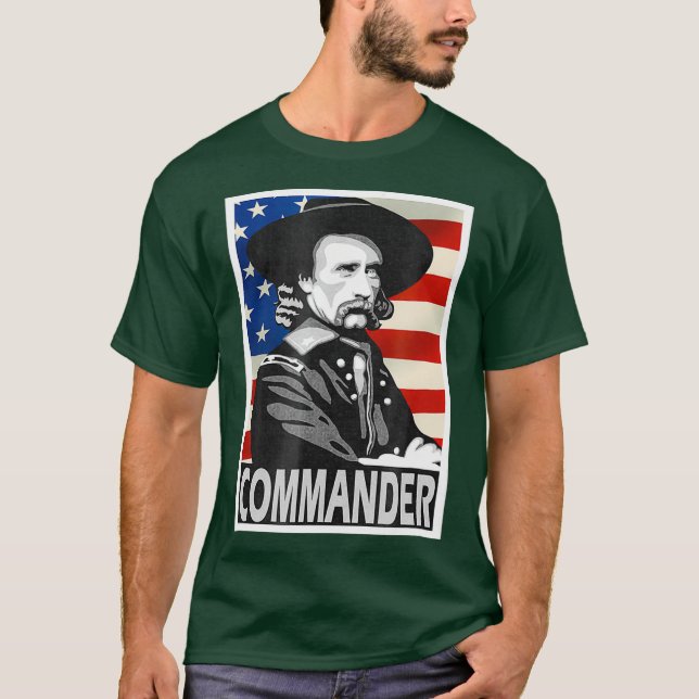 George Armstrong Custer befälhavare Poster Stil T Shirt (Framsida)