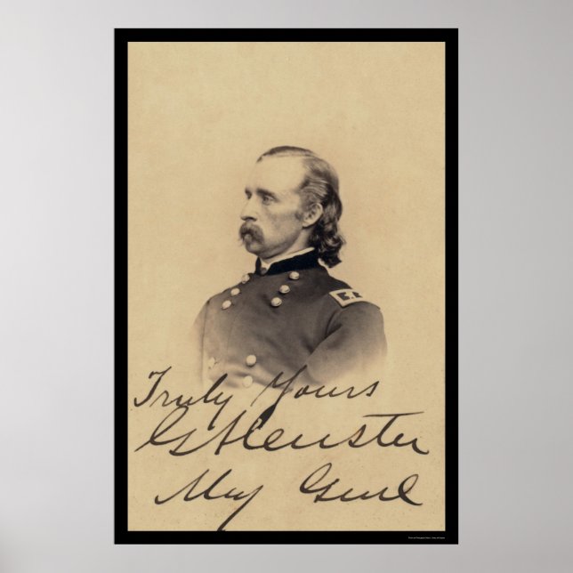 George Armstrong Custer Signed Card 1866 Poster (Framsidan)