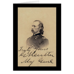 George Armstrong Custer undertecknat kort 1866