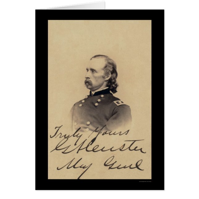 George Armstrong Custer undertecknat kort 1866 (Framsidan)