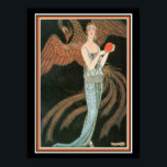 George Barbier Art Deco Girl med Peacock 12 x 16 Poster<br><div class="desc">Snygg Art Deco-utskrift från Barbier 12 x 16</div>