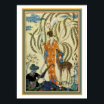 George Barbier Art Deco Girl with Hjort Print Poster<br><div class="desc">Girl with Hjort by George Barbier 12 x 16</div>