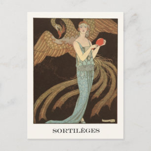 George Barbier Art Deco Mode Illustration Vykort
