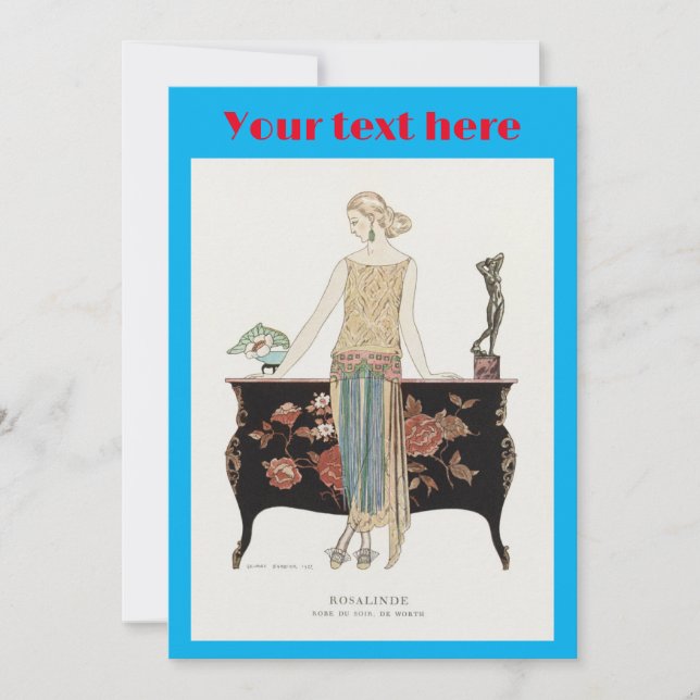 George Barbier Art Deco mode Inbjudningar (Framsida)