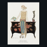 George Barbier Art Deco mode Poster<br><div class="desc">Rosalinde: Robe du soir (1922) mode av Fransk konstnären George Barbier. En stor samling vintagar från Phoenix Retro.</div>