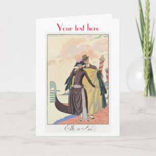 George Barbier Art Deco mode Tack för ditt kort