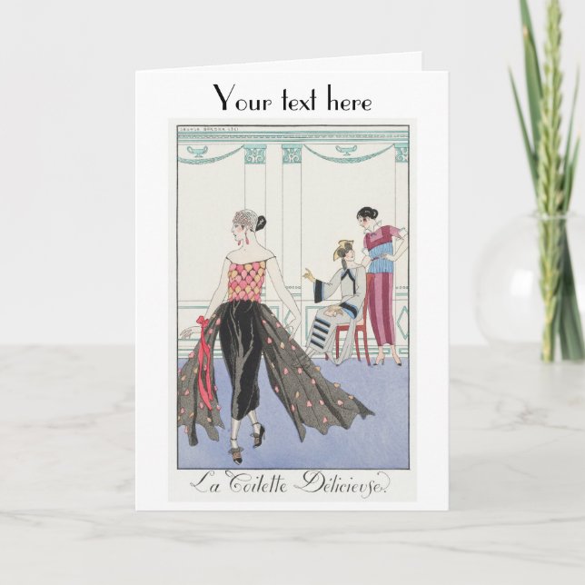 George Barbier Art Deco mode Tack för ditt kort (Framsida)