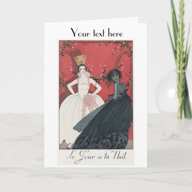 George Barbier Art Deco mode Tack för ditt kort (Framsida)