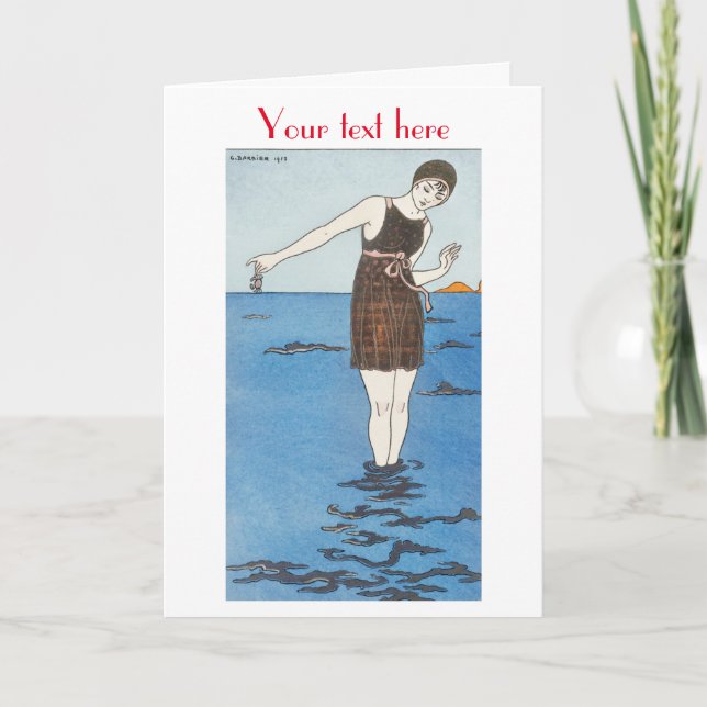 George Barbier Art Deco mode Tack Kort (Framsida)