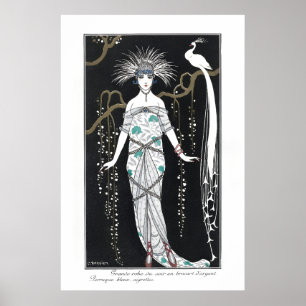 George Barbier Art Deco Nouveau Parisiska kostymer Poster