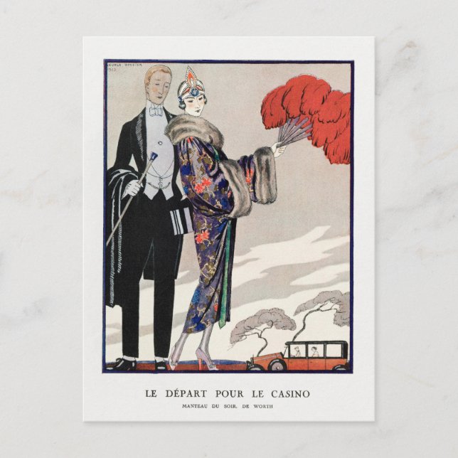 George Barbier, Art Deco-vykort Vykort (Framsida)