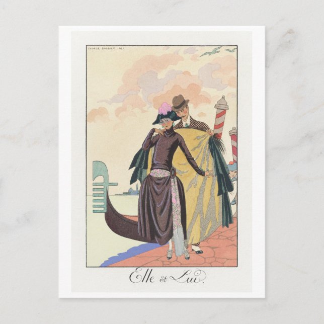 George Barbier, Art Deco-vykort Vykort (Framsida)