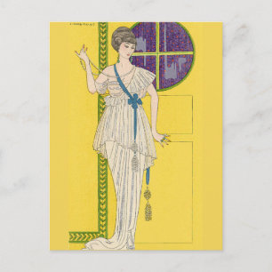 George Barbier: Grand Evening Dress i Satin Vykort
