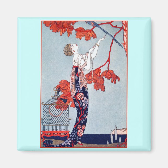 George Barbier ’L'Oiseau Volage’ 1914 Magnet (Framsidan)