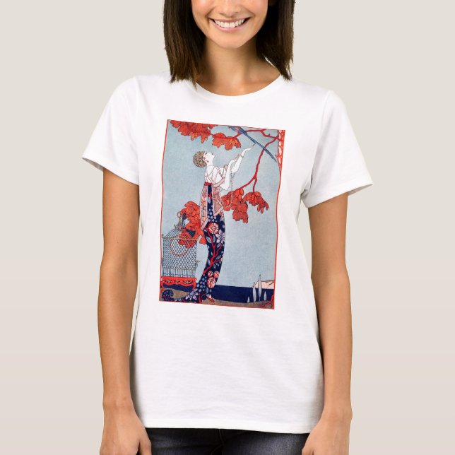 George Barbier "L'Oiseau Volage" 1914 Tee Shirt (Framsida)