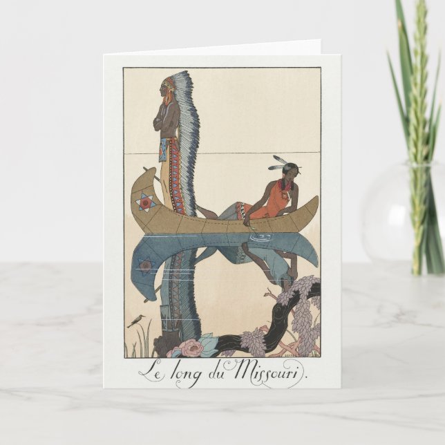 George Barbier, Native American Tack You Card Kort (Framsida)