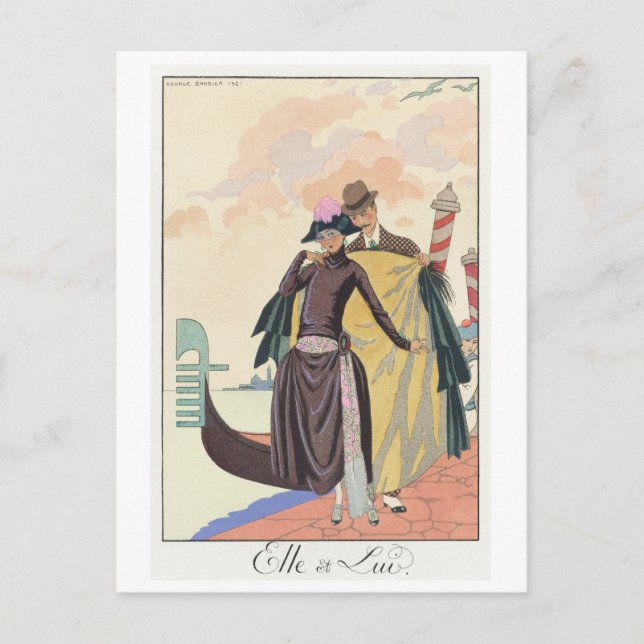George Barbier Postcard Vykort (Framsida)