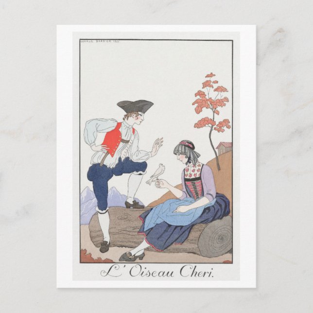 George Barbier Postcard Vykort (Framsida)