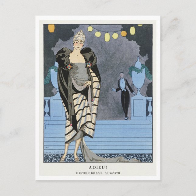 George Barbier Postcard Vykort (Framsida)