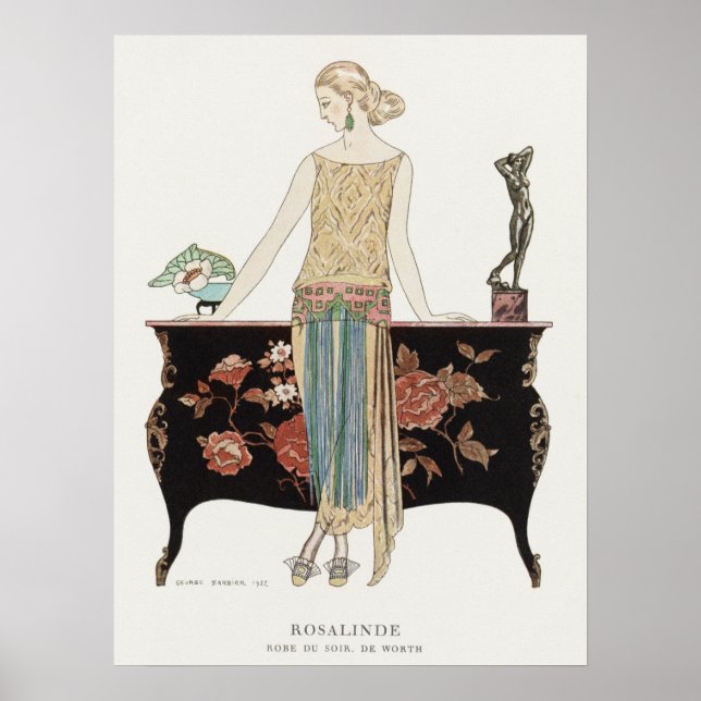 George Barbier, The Evening Robe, 1922 Mode Poster (Framsidan)
