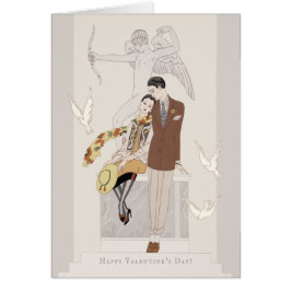 George Barbier Valentine Kärlek par CC1222-kort Hälsningskort