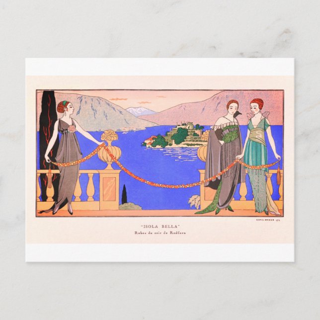 George Barbier Vintage Postcard Vykort (Framsida)