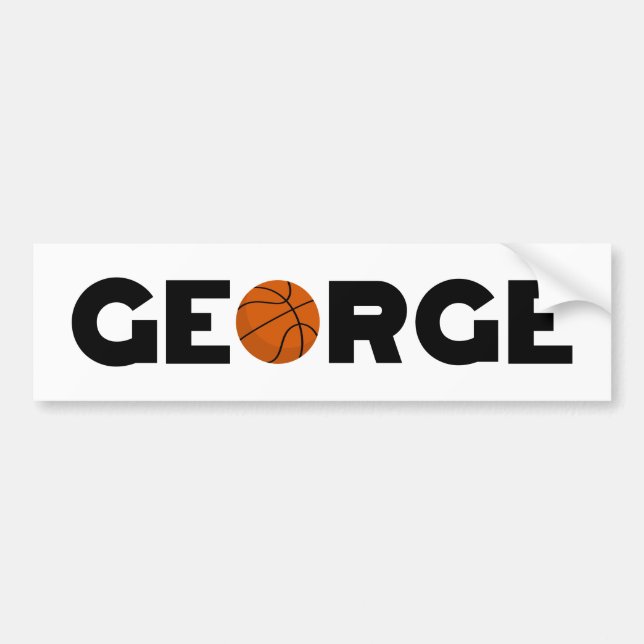 George Basketball Bumper Sticker Bildekal (Framsidan)