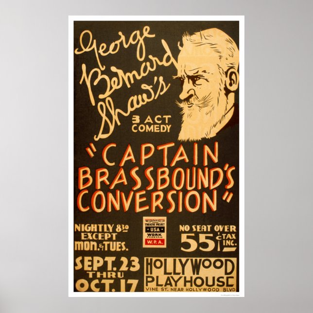 George Bernard Shaw 1938 WPA Poster (Framsidan)