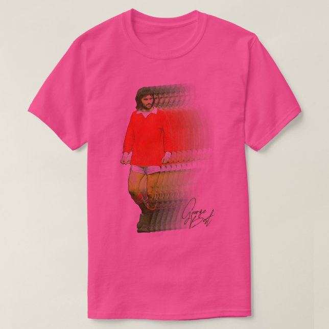 George Best Retro Fade T Shirt (Design framsida)