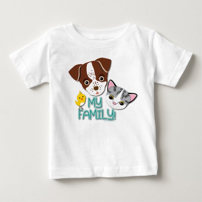 George, Bethie och Cutie Canary: Min familj! Tee Shirt (Framsida)