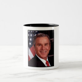 George Bush 43:e amerikanska presidenten Photo Två-Tonad Mugg