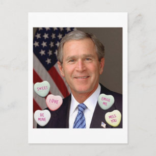 George Bush Alla hjärtans dag Helg Vykort