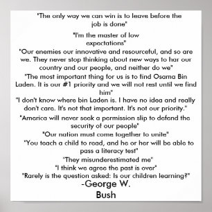 George Bush citattecken poster
