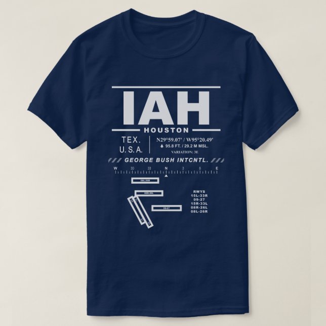 George Bush interkontinental flygplats IAH T-Shirt (Design framsida)