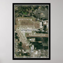 George Bush Intl Airport Houston Satellite Karta Poster