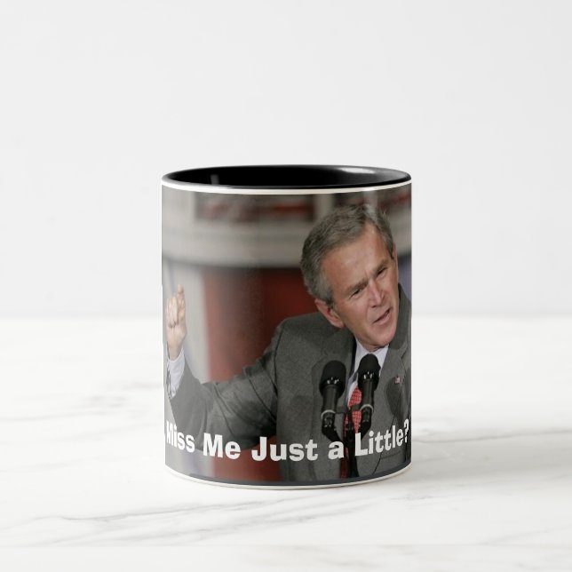 George Bush och miss mig lite? Två-Tonad Mugg (Center)