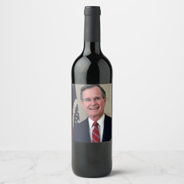 George Bush president Vinflaska Etikett (Framsida)