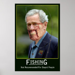 George Bush som fiskar affischen Poster