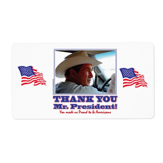George Bush/Tack! Fraktsedel (Framsidan)