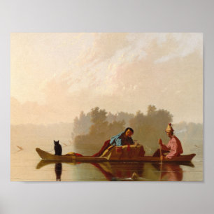 George Caleb Bingham - Päls Traders fallande Poster