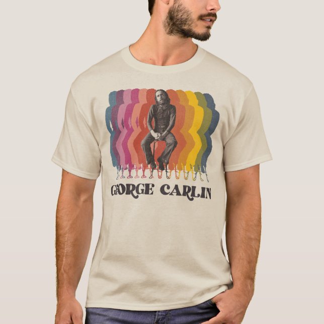 George Carlin Komiker 70 s Retro Stil Fade T Shirt (Framsida)