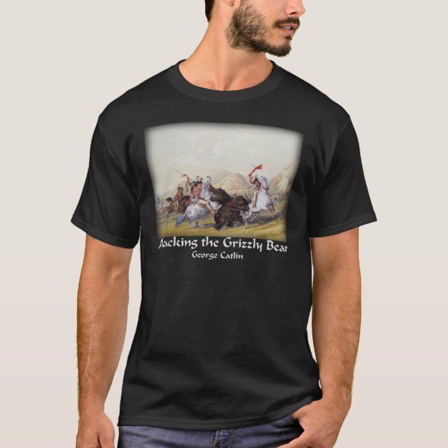 George Catlin - anfalla Grizzlybjörnen Tee (Framsida)