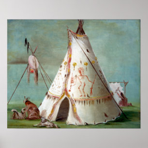 George Catlin Kråka Lodge of 25 Buffalo Poster