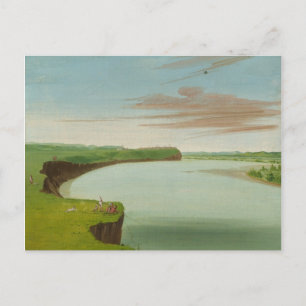 George Catlin - Ostadig syn på byn Mandan Vykort