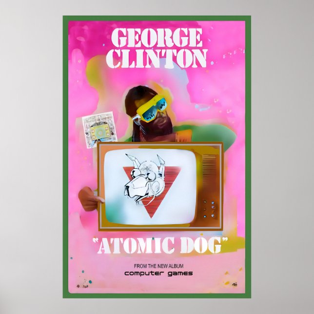 George Clinton datorspel 1982 reklamaffisch Poster (Framsidan)