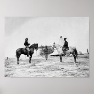 George Custer och general Pleasonton 1863 Poster